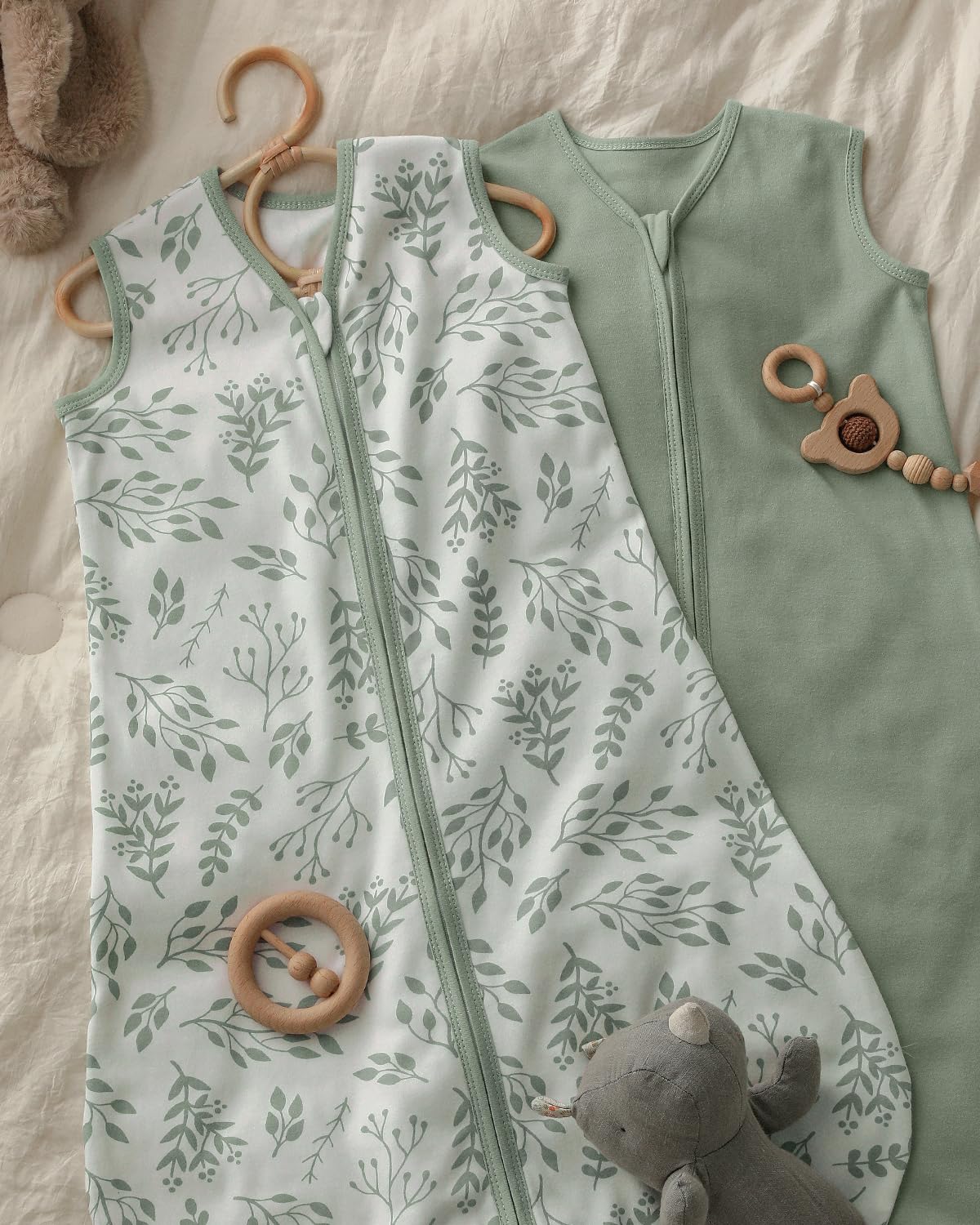 Yoofoss 6-12 Months Sleep Sack 3 Pack Organic Cotton 2-Way Zipper