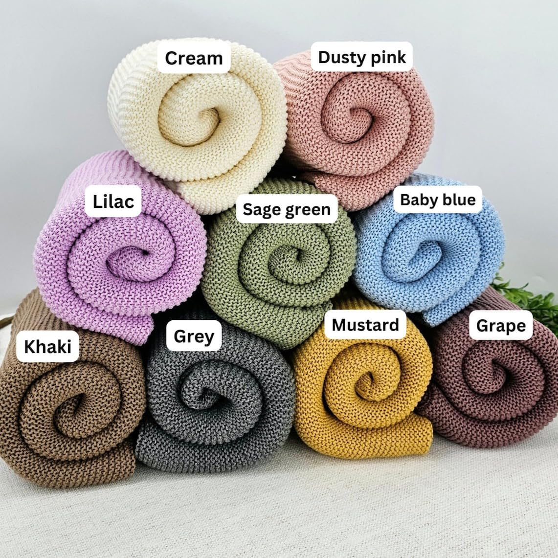 LOVELYPOD Personalized Knit Baby Blanket with Name