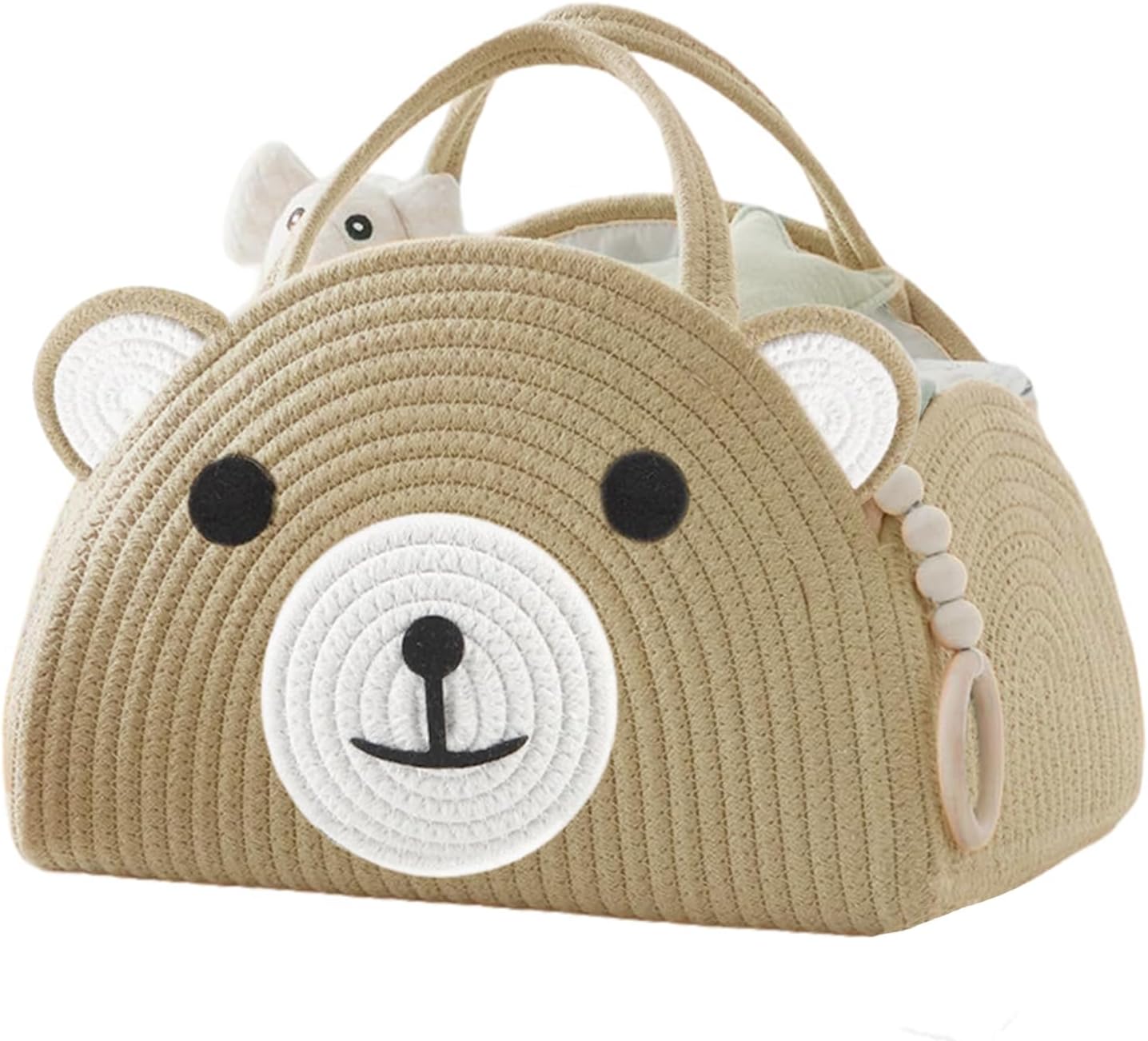 DaperCanly Baby Diaper Caddy Organizer with Bear Design