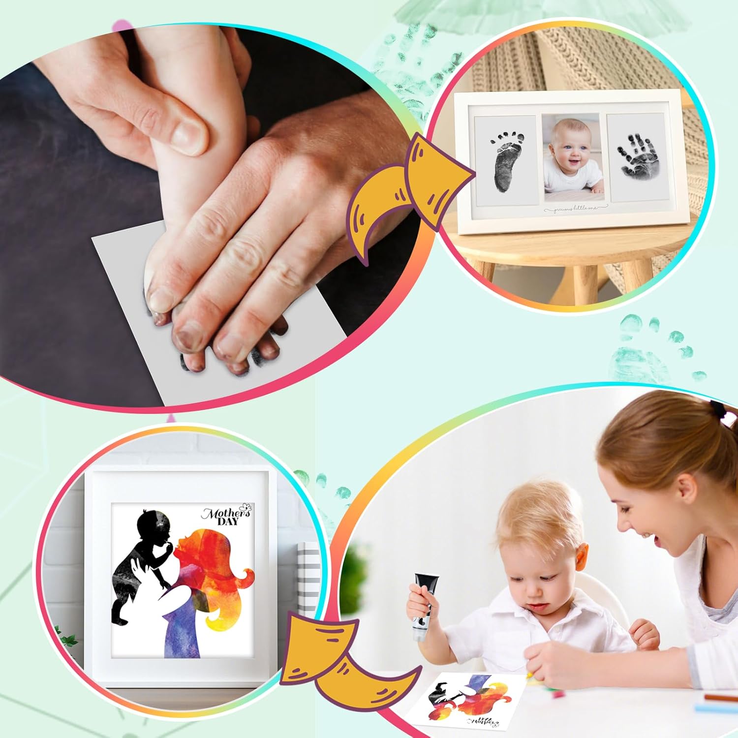 Sortnic 75ml Black Hand Footprint Ink Kit