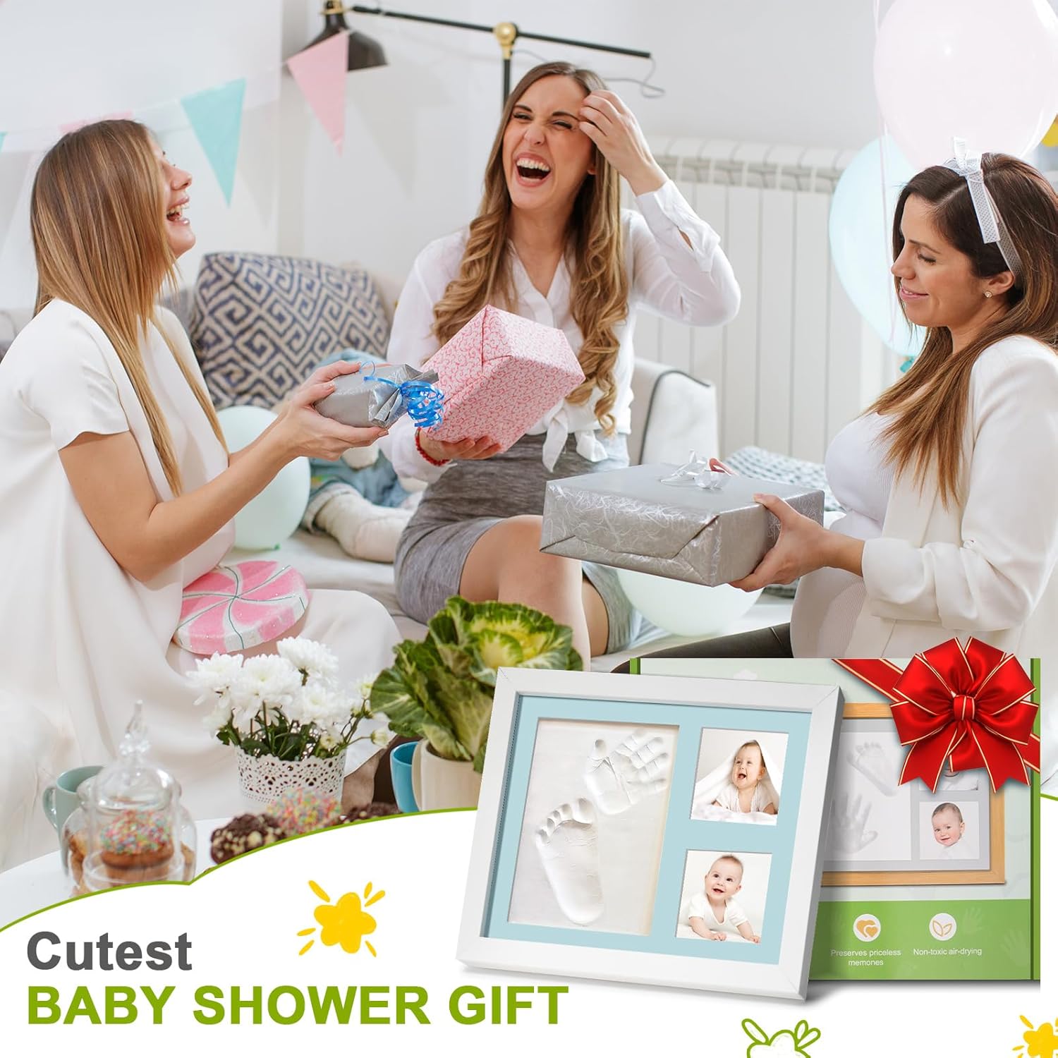 Baby Hand Footprint Kit with Frame - Newborn Keepsake