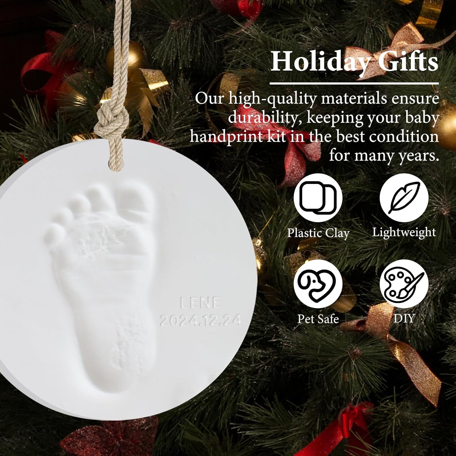 Kimitimi Baby Handprint Footprint Kit - Personalized Clay Keepsake