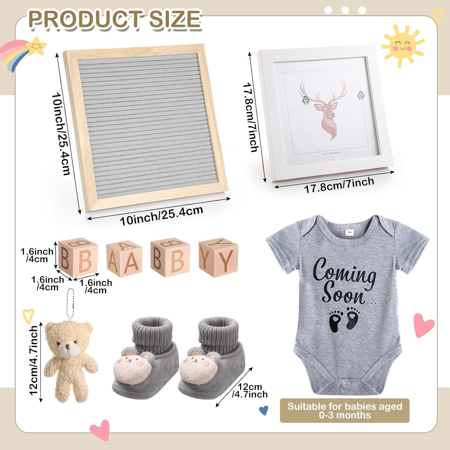 Canlierr 9 Pcs Pregnancy Announcement Set Gray
