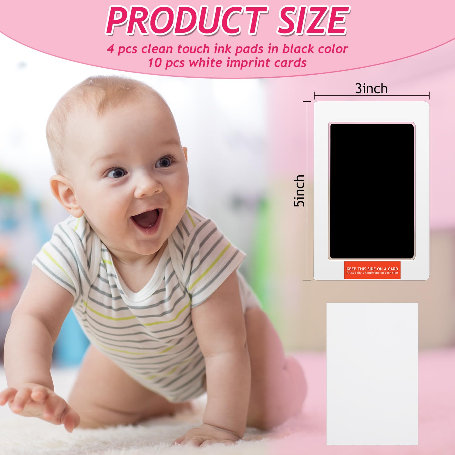 Outus Newborn Handprint Footprint Kit with 4 Ink Pads and 10 Cards