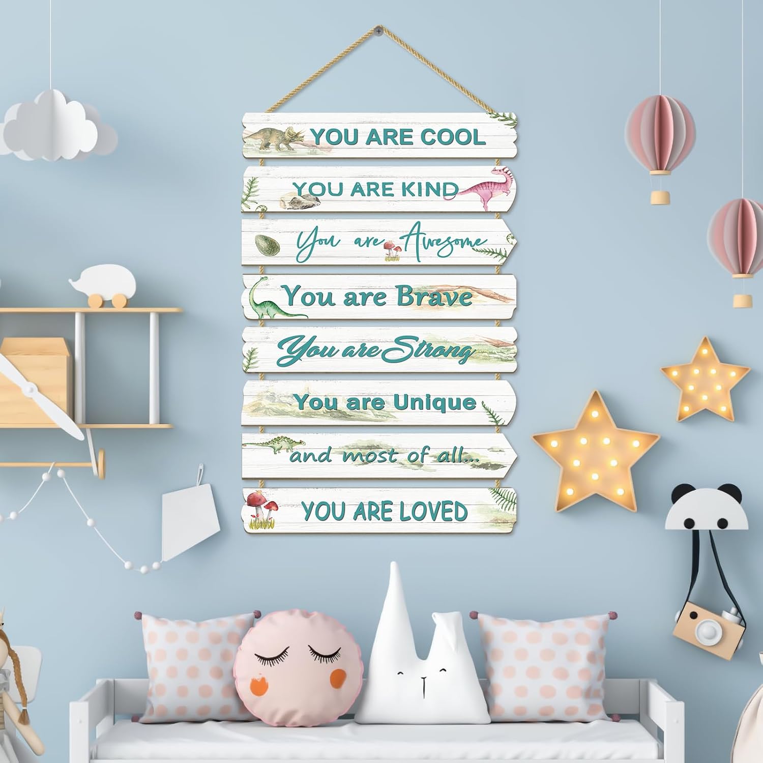 Boys Room Dinosaur Wall Decor with Inspirational Sayings