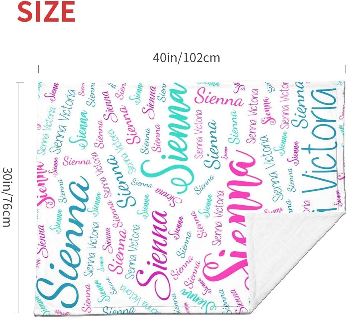 Personalized Baby Blanket for Girls with Name 30x40 Inches