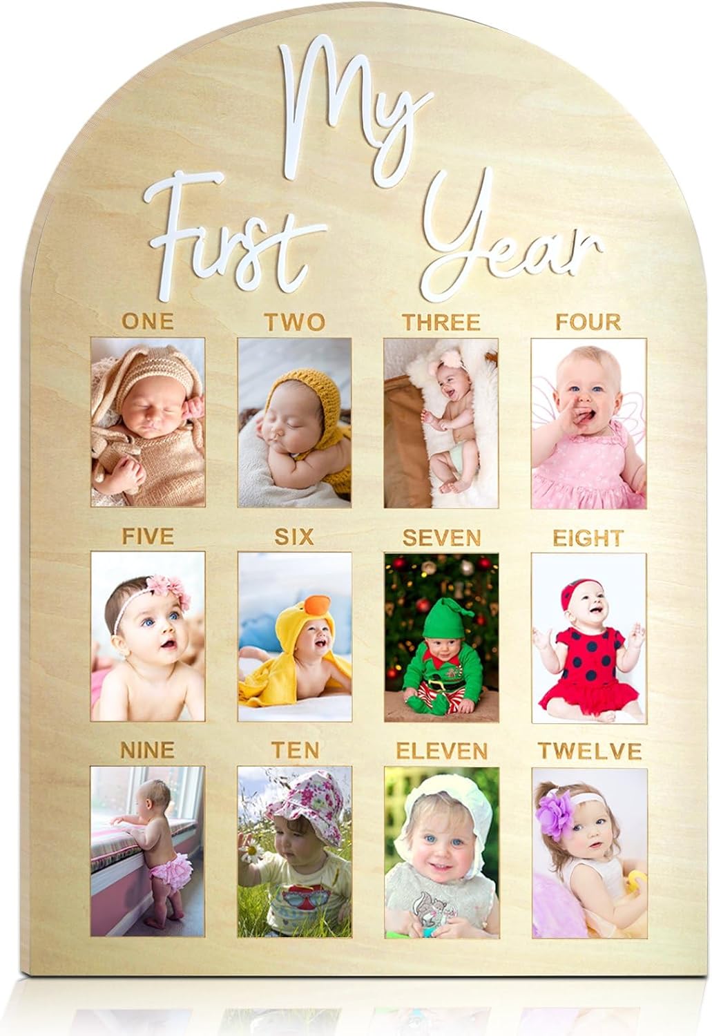 Hongpar One Year Birthday Wooden Photo Board