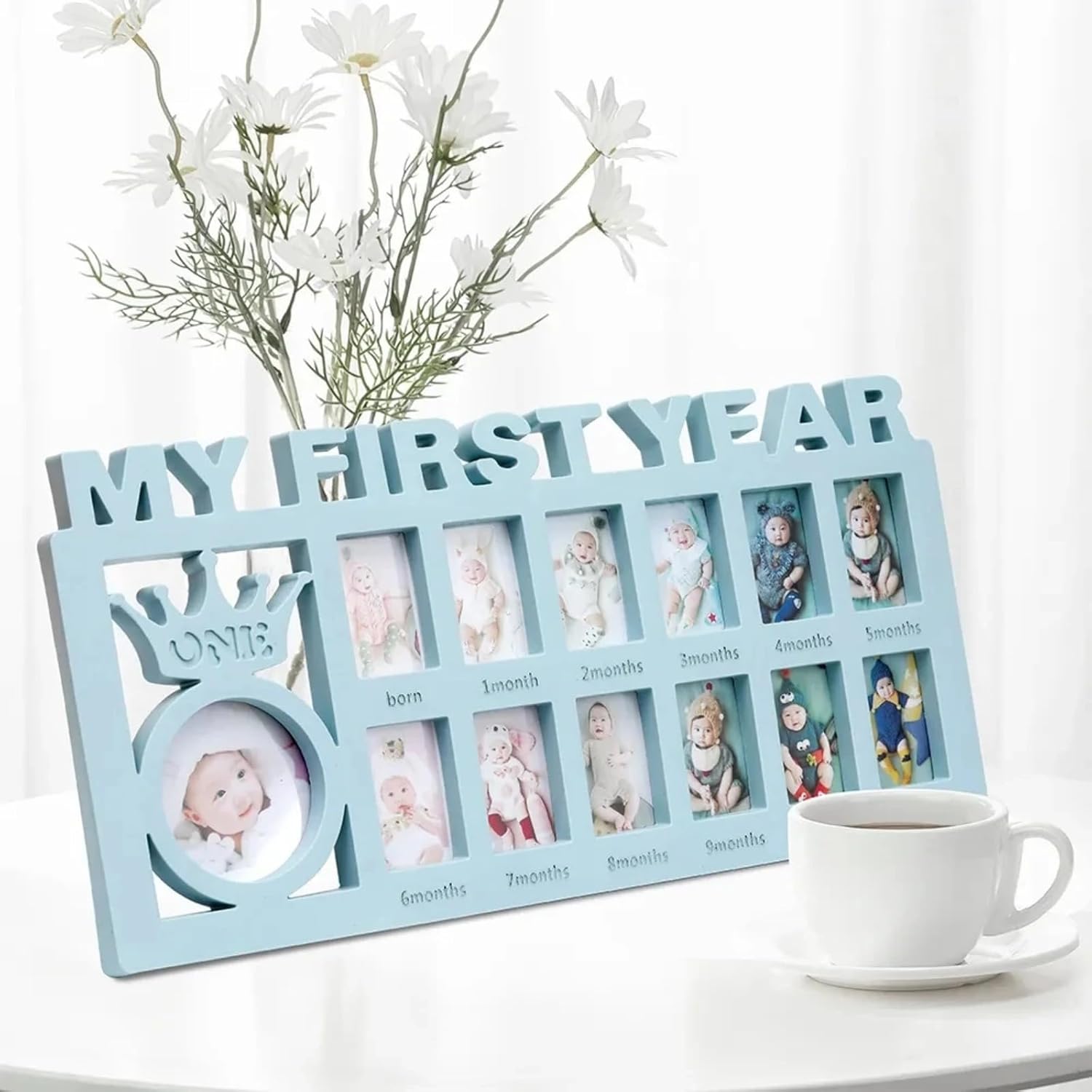 Ter Baby Yearly Picture Frame - 1st Birthday Keepsake Blue