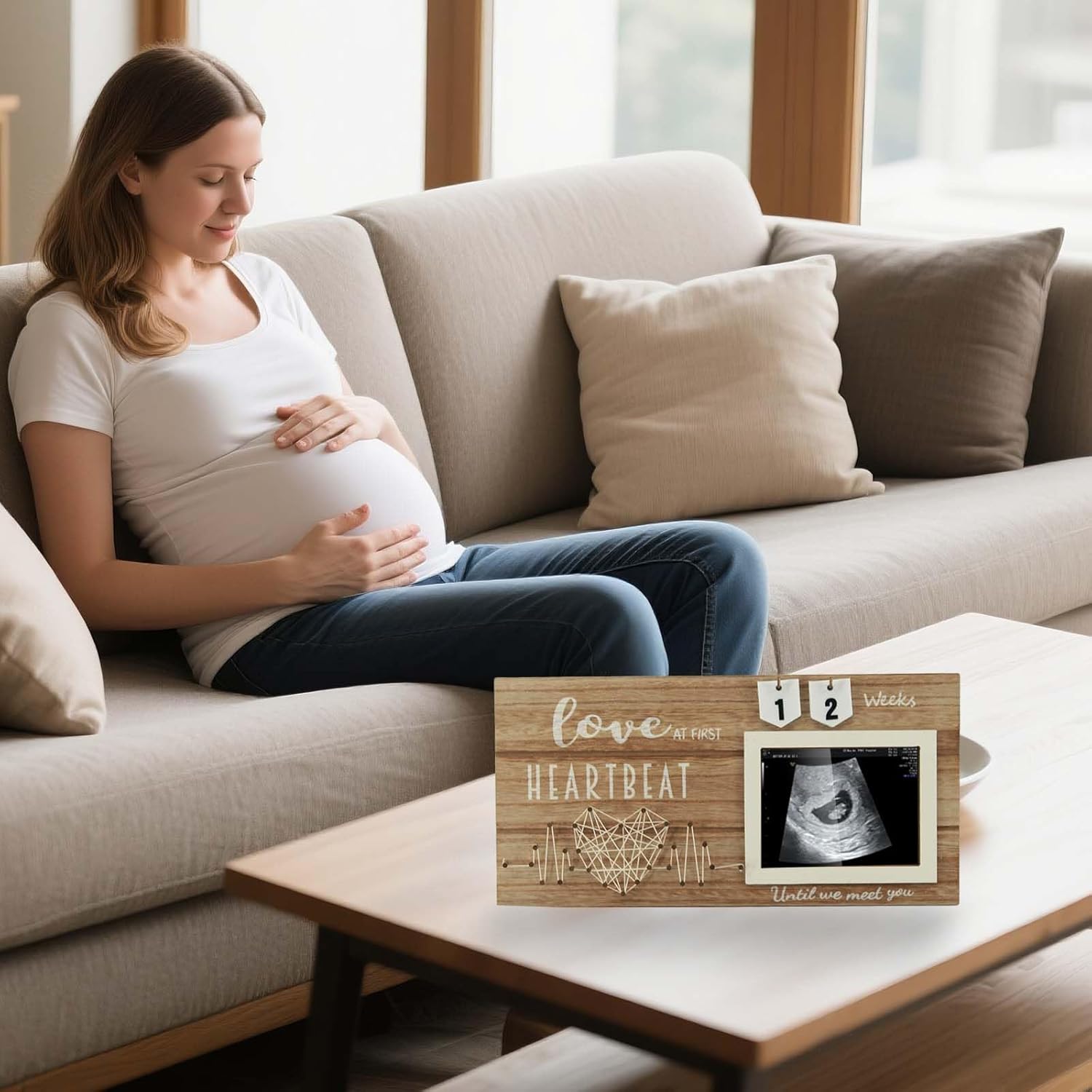KAIOTYA Baby Sonogram Picture Frame with Countdown and ECG Symbol