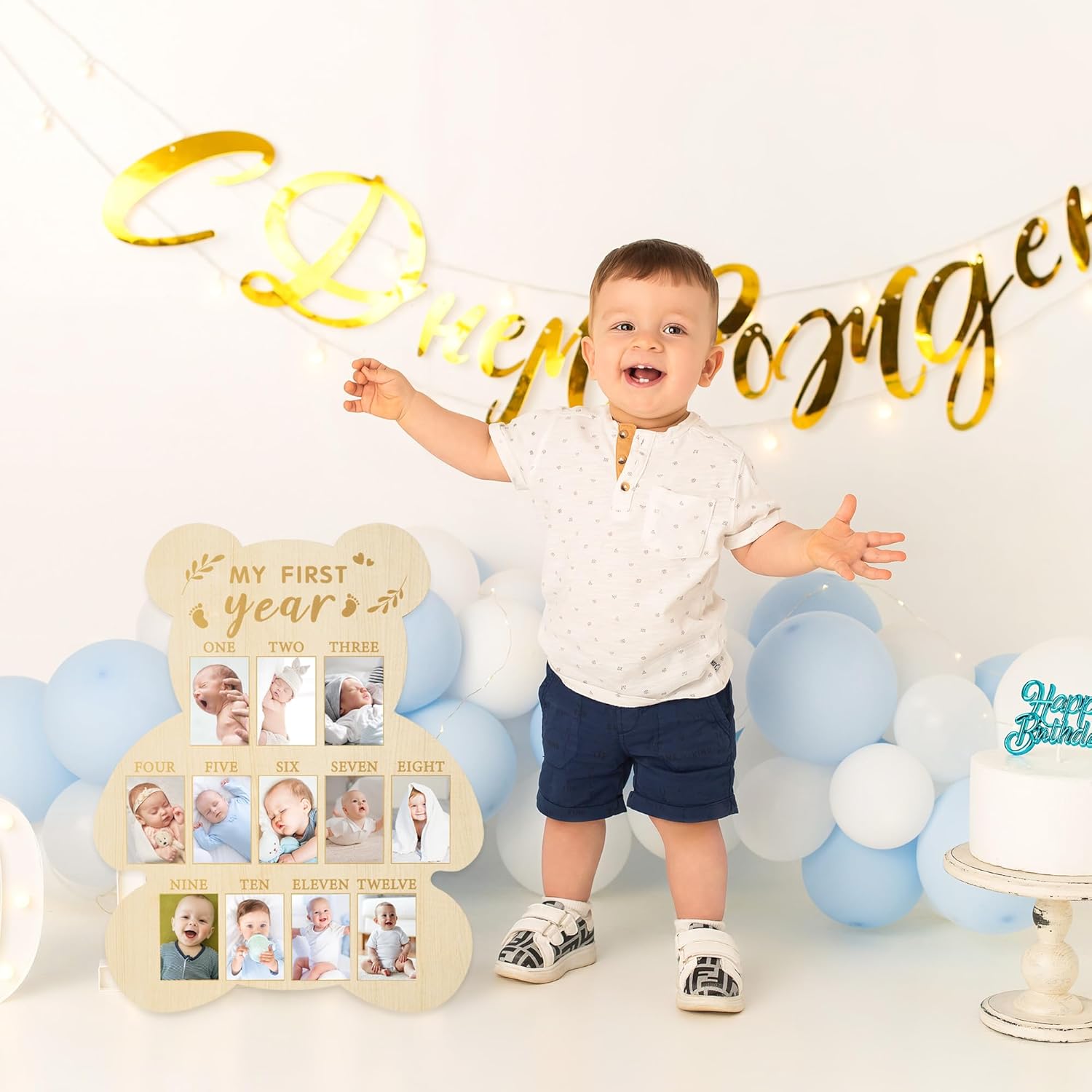 R HORSE 12 Months Milestone Photo Frame Bear Shape