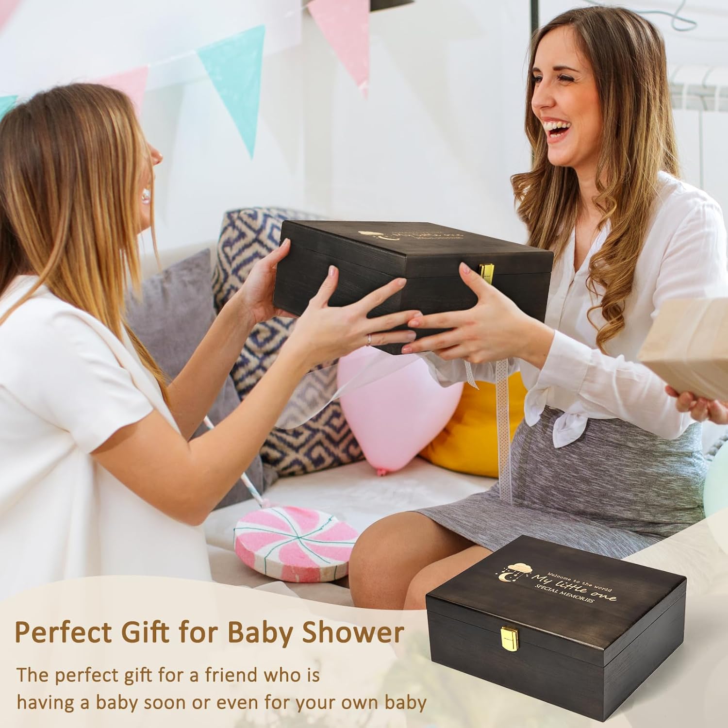 Shinlar Baby Keepsake Box with 6 Items - Newborn Memory Box