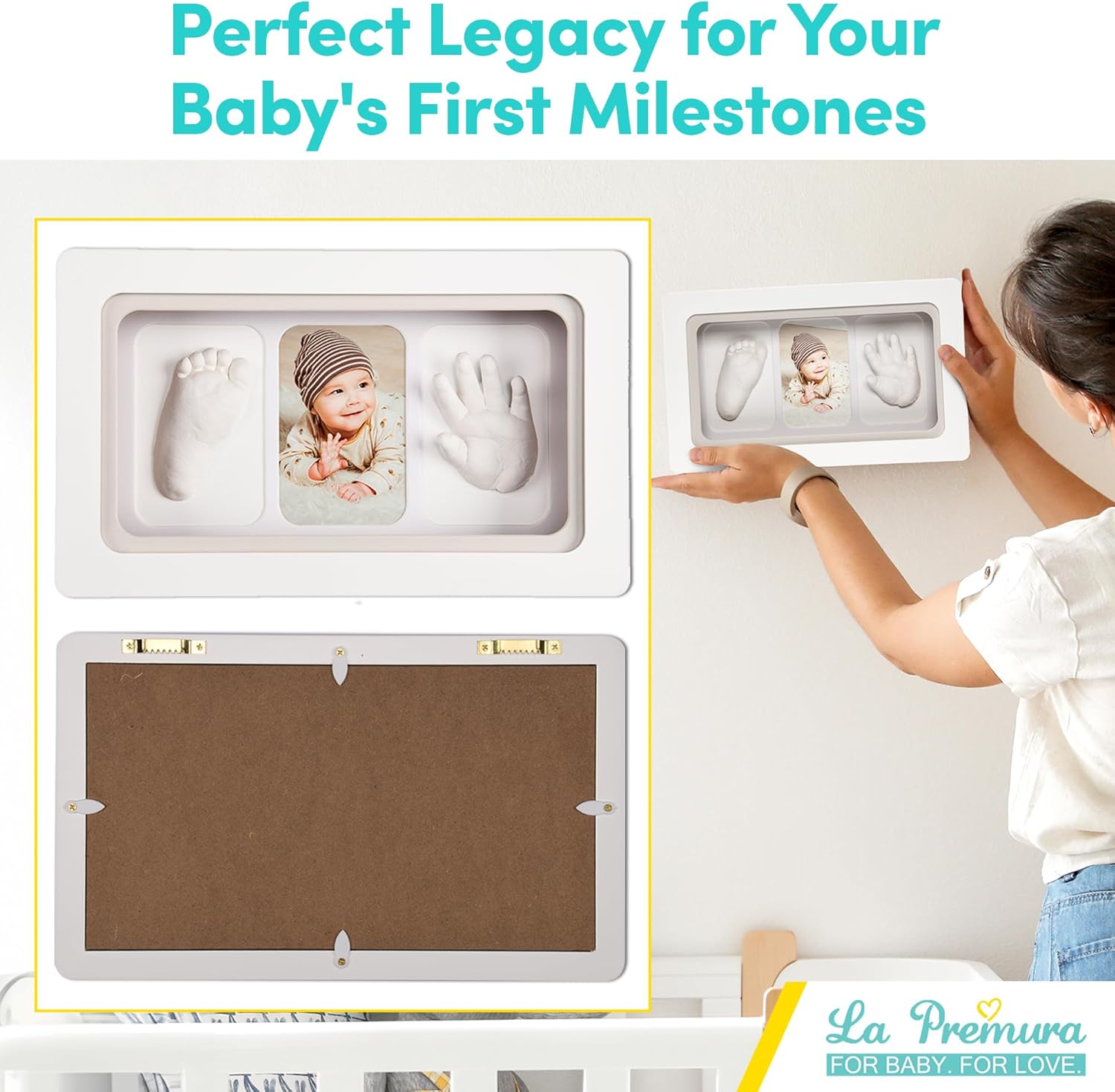 La Premura Baby Handprint Casting Kit with Shadow Box Frame 1