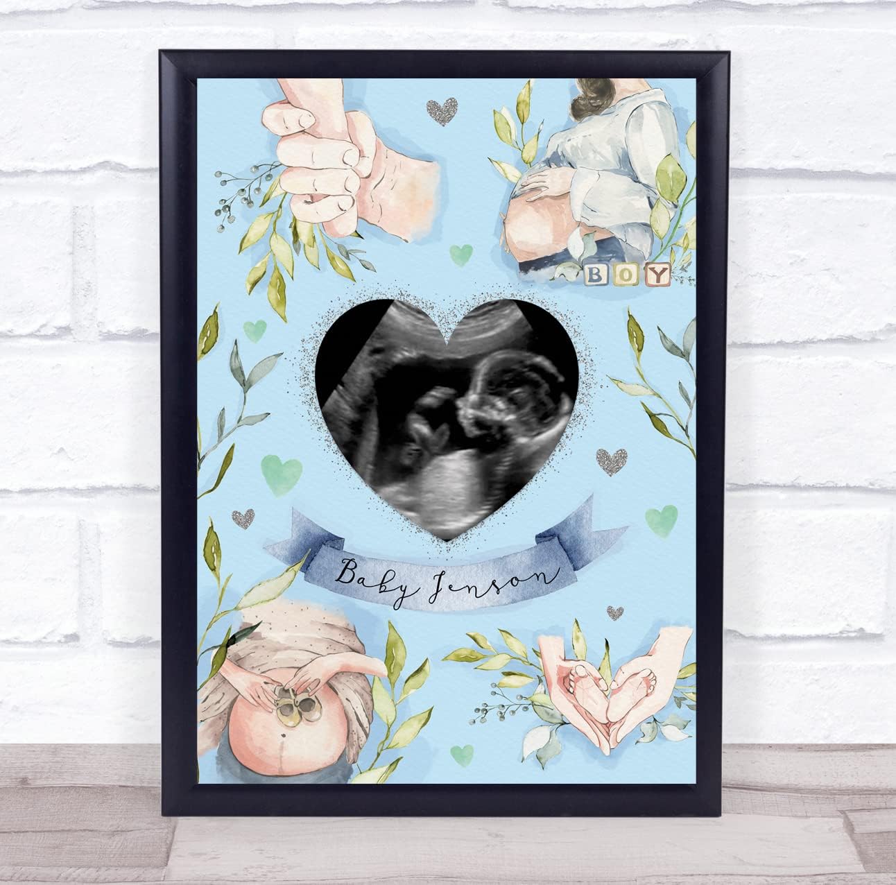 The Card Zoo Baby Boy Pregnancy Scan Keepsake Print
