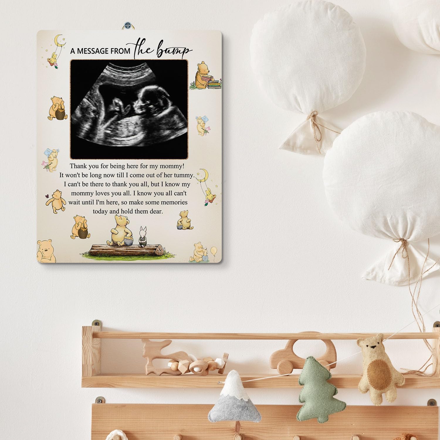 Winnie Baby Shower Sign Frame Gender Reveal Keepsake