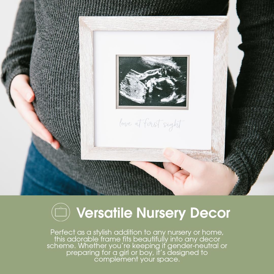 Pearhead Love at First Sight Sonogram Frame 4x3 Photo Insert Rustic