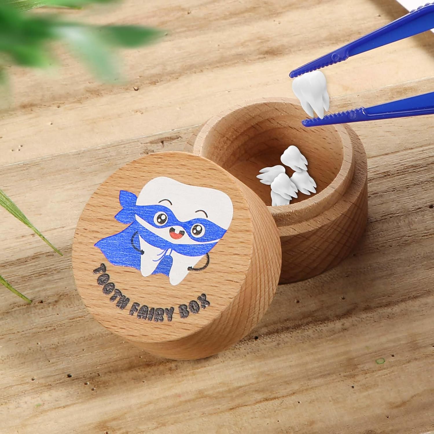 LUTER Wooden Tooth Fairy Box for Boys