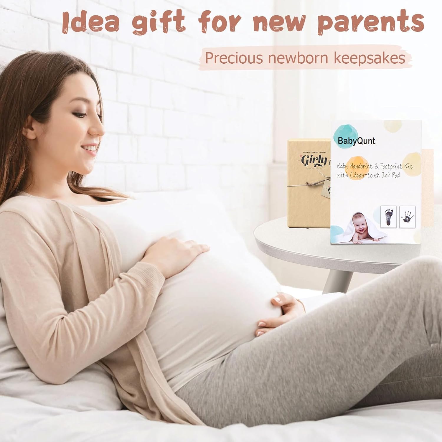 Inkless Baby Hand Footprint Kit with 4 Pads and 12 Cards