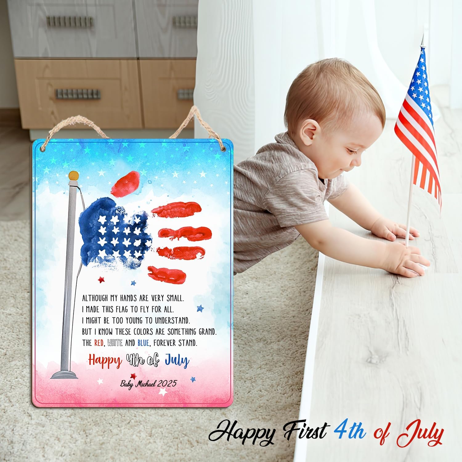 TRUMPETIC 4th of July Handprint Flag Craft with Poem