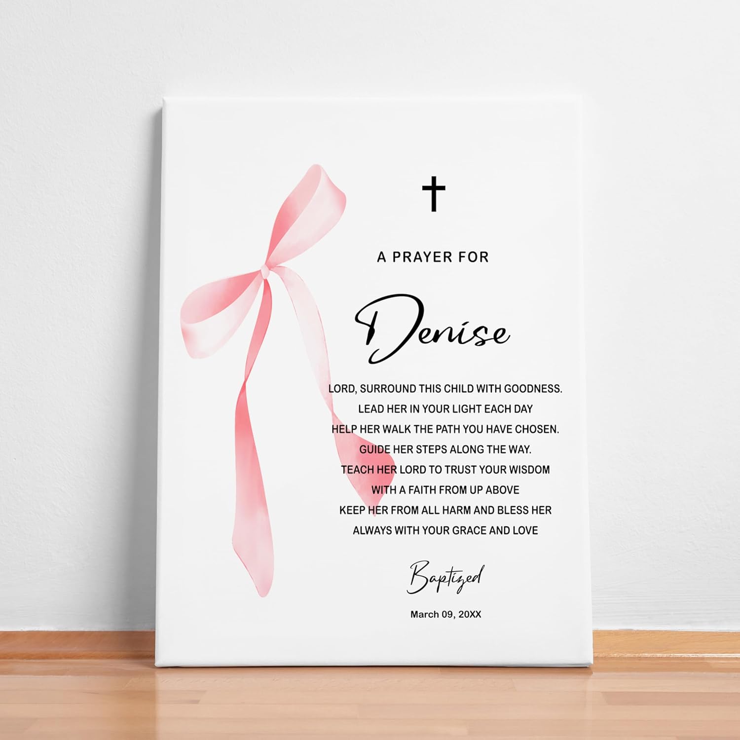 Personalized Cross Baptism Sign with Name Date