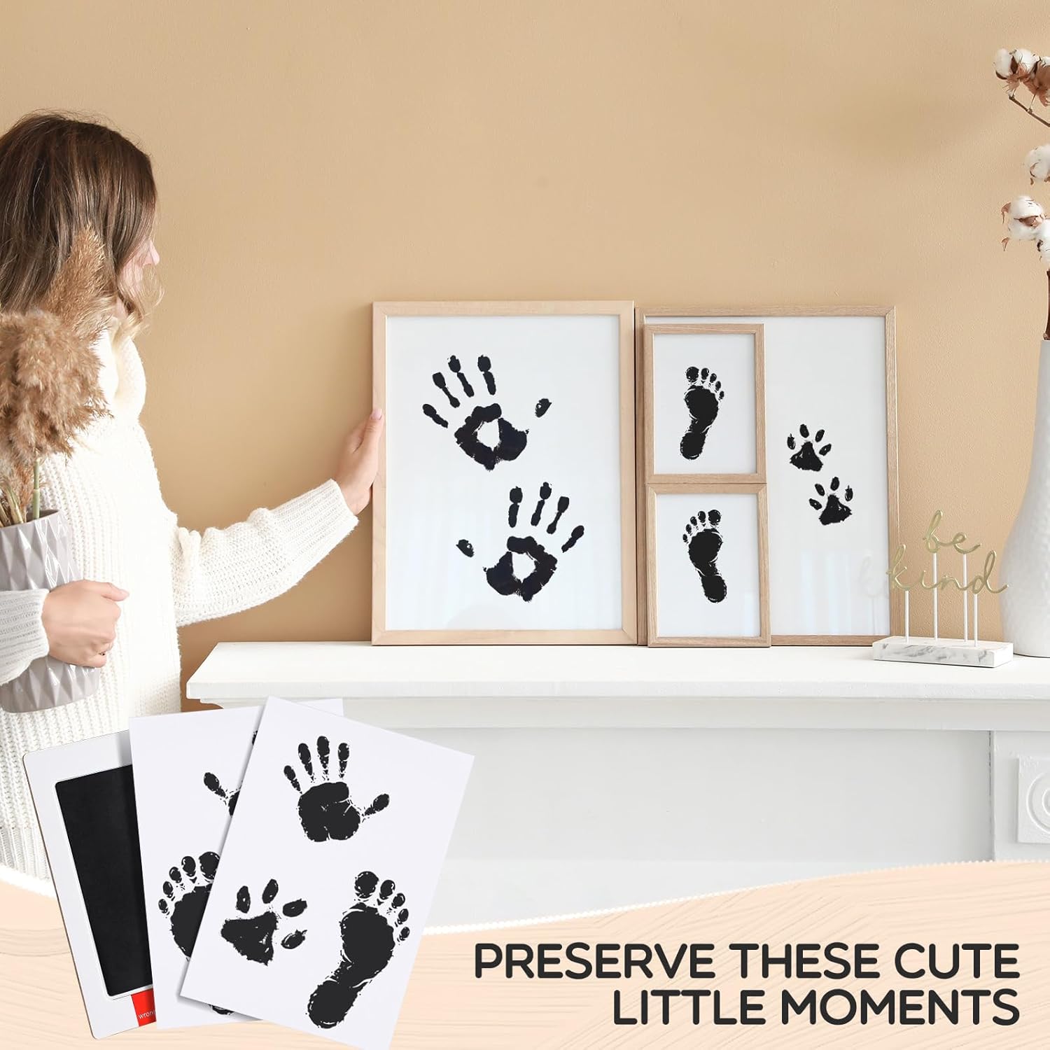 Jetec 15 Inkless Baby Footprint and Handprint Kit Black