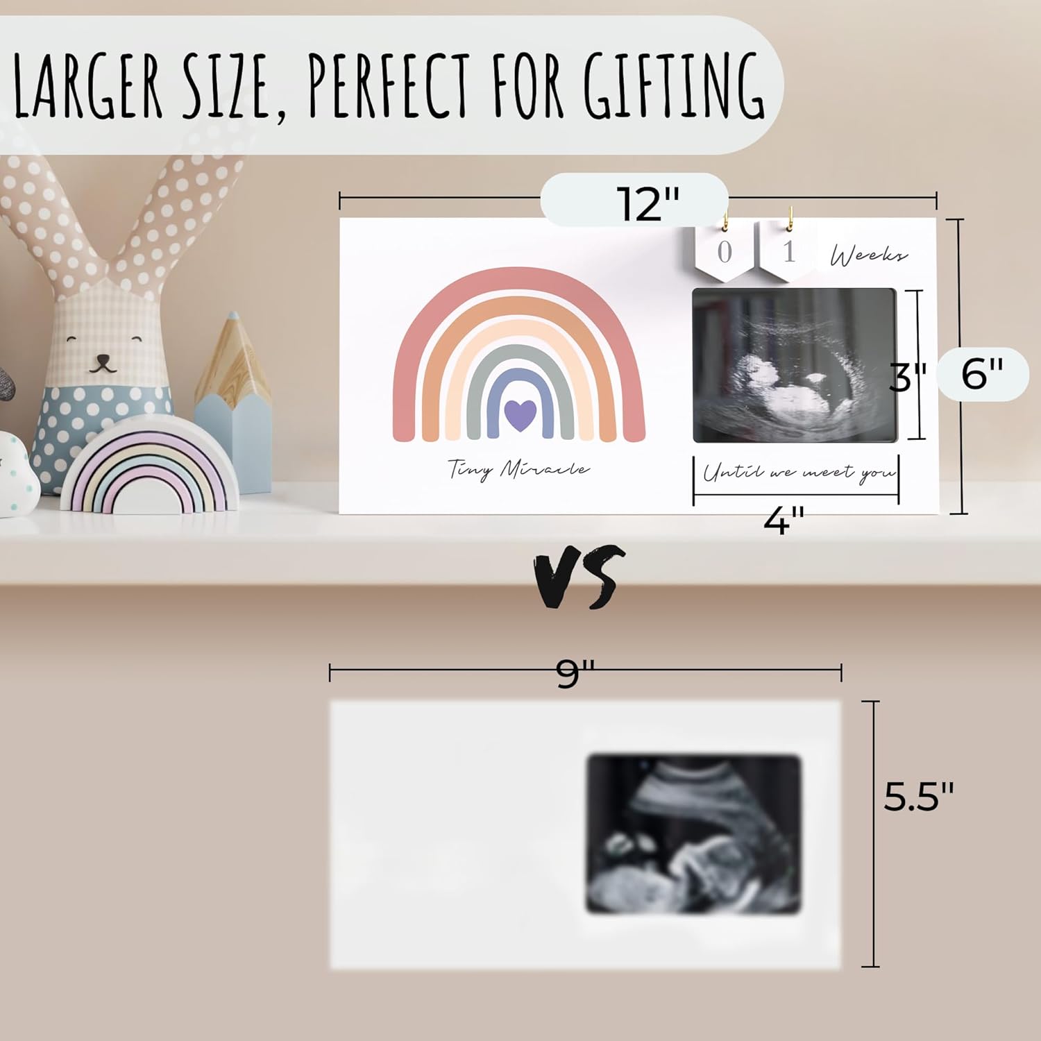 EURSET Rainbow Baby Sonogram Frame Countdown Keepsake