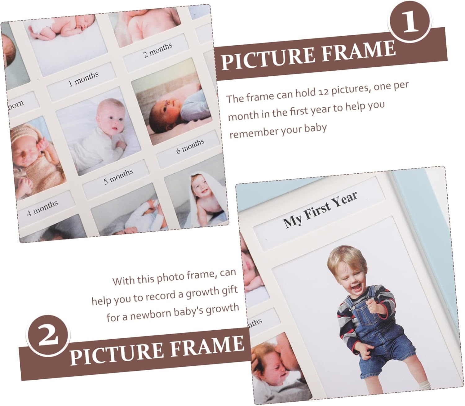 Birthday Photo Frame for Boys Milestone Growth Organizer
