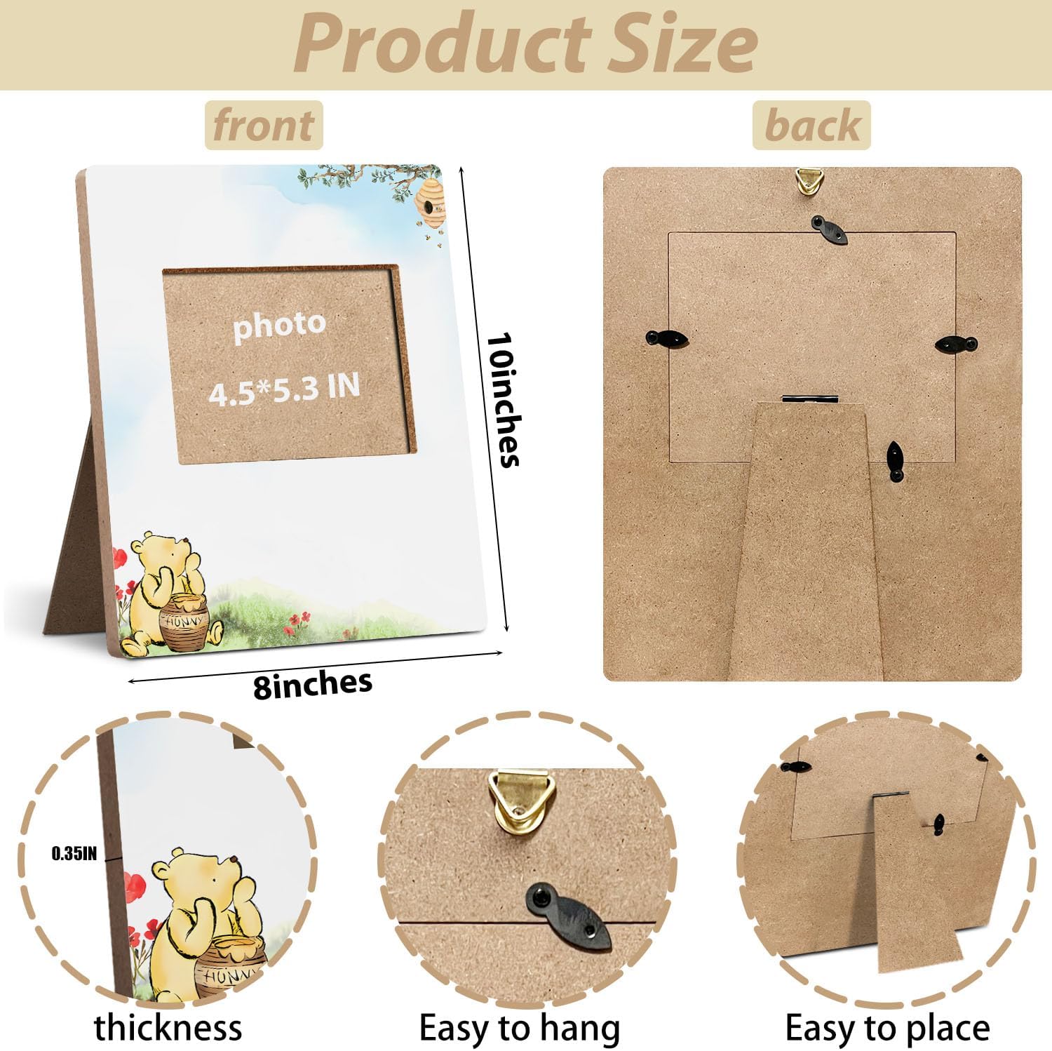 Winnie Baby Shower Ultrasound Photo Frame