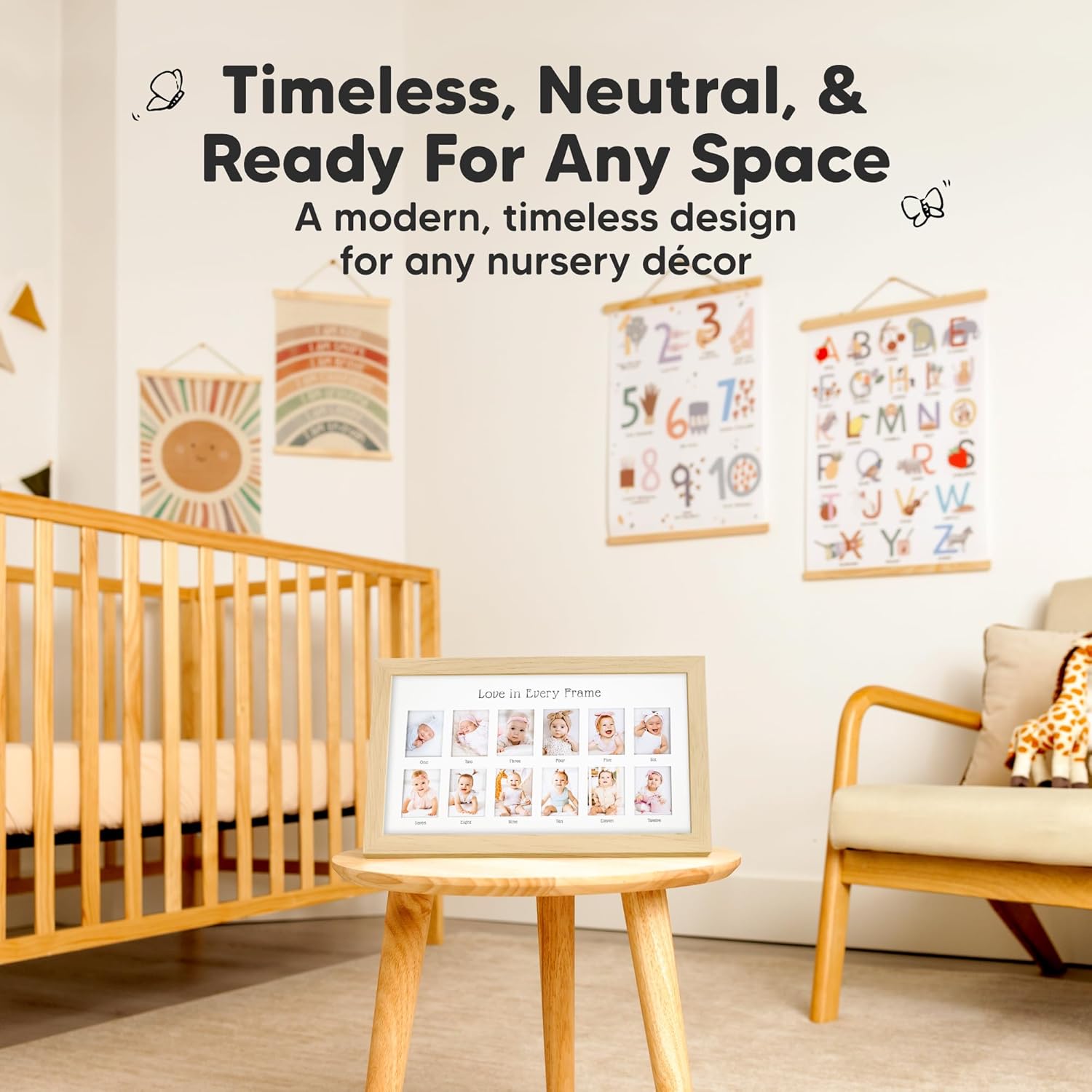 KeaBabies Nova 12-Month Photo Frame for Baby