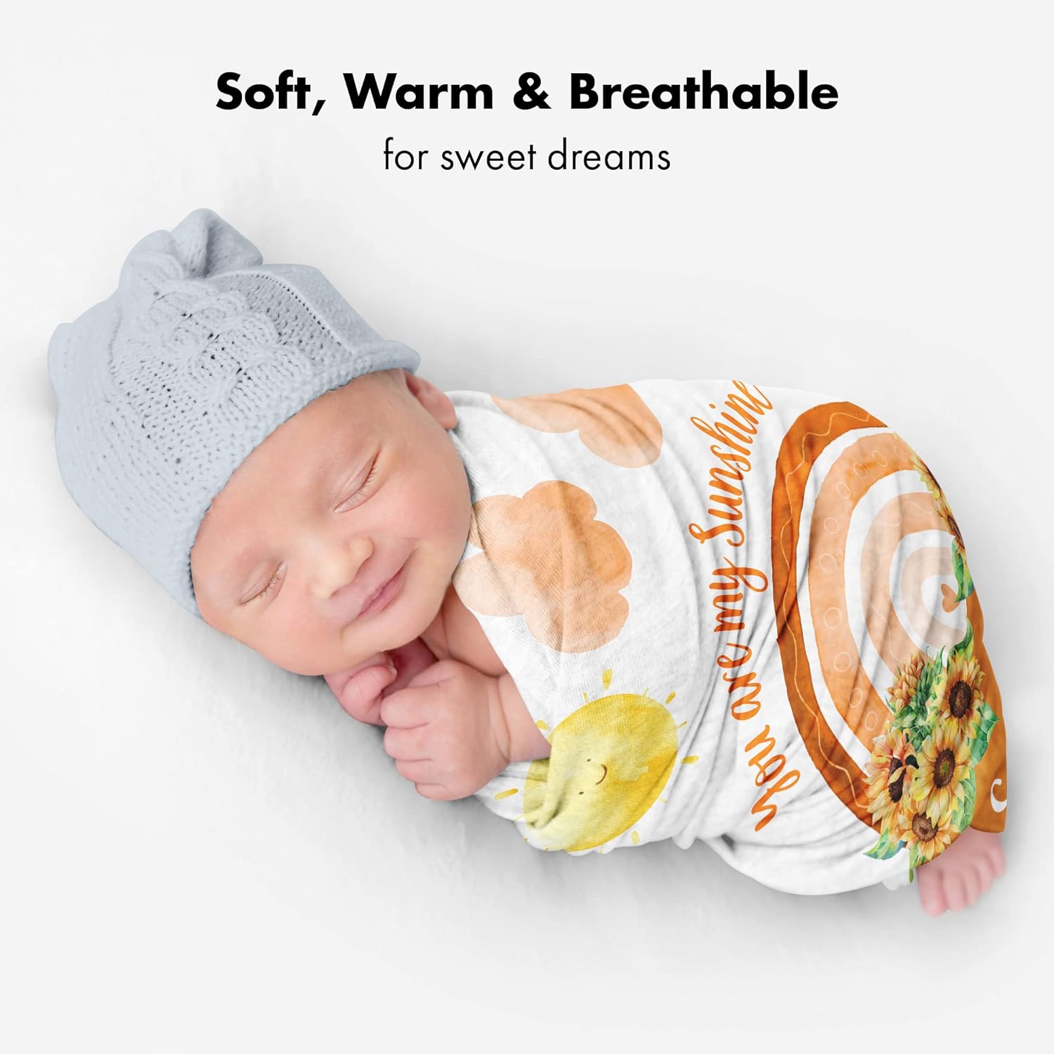 Personalized Sun and Clouds Baby Blanket - You are My Sunshine