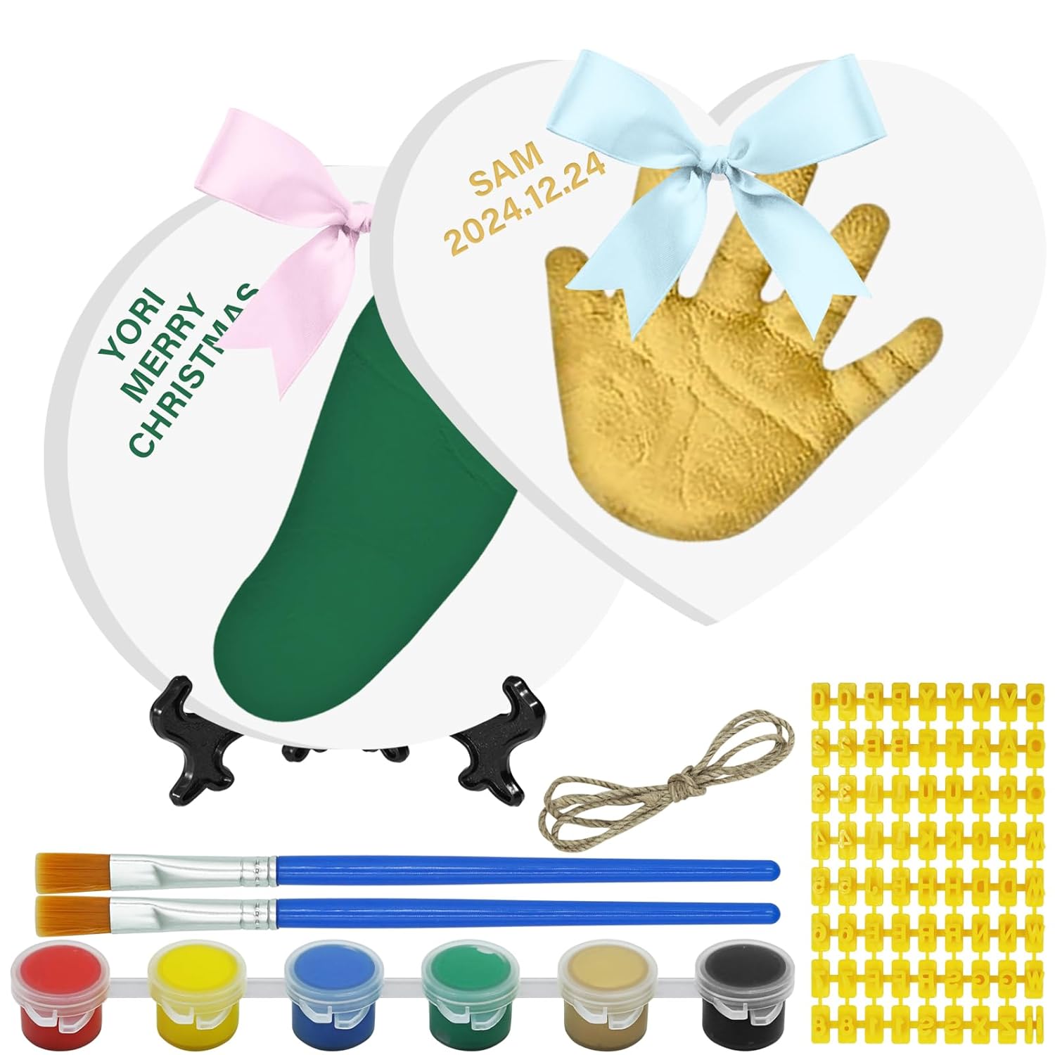 Kimitimi Baby Handprint Footprint Kit - Personalized Clay Keepsake