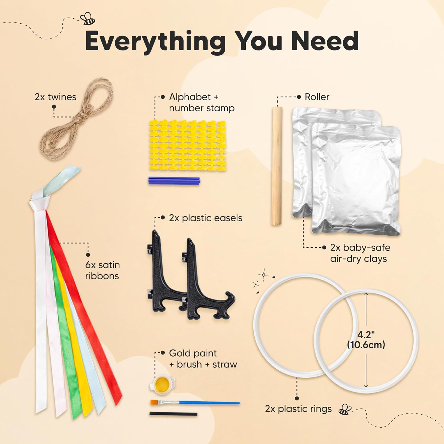 KeaBabies Baby Footprint Ornament Kit for Girls and Boys