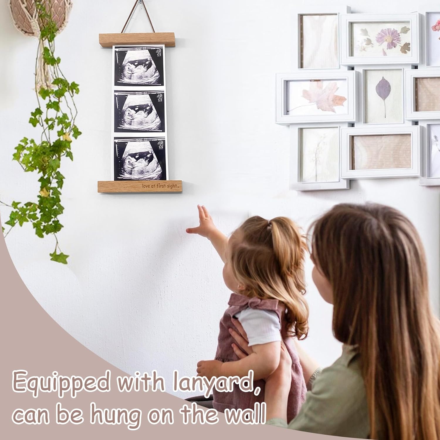 Zyeco Magnetic Ultrasound Photo Frame Wooden Keepsake Display