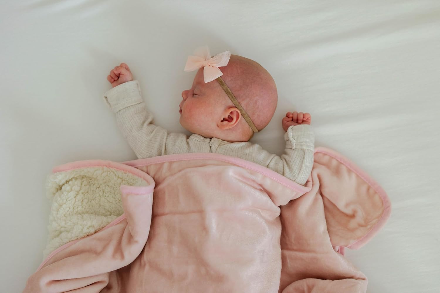 Ultra Plush Sherpa Baby Blanket - 30x40 Soft Durable Pink