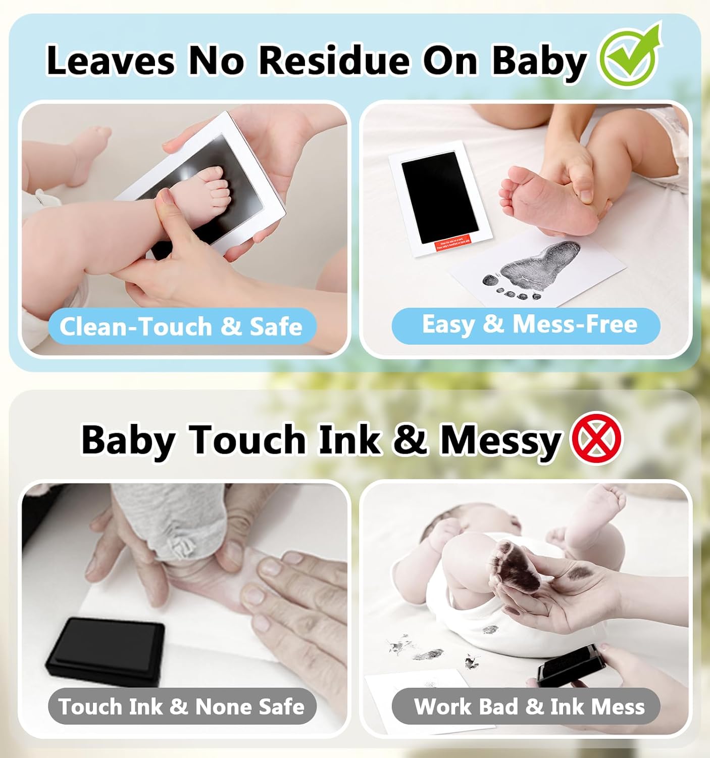 PewinGo Baby Hand Footprint Kit with Frame