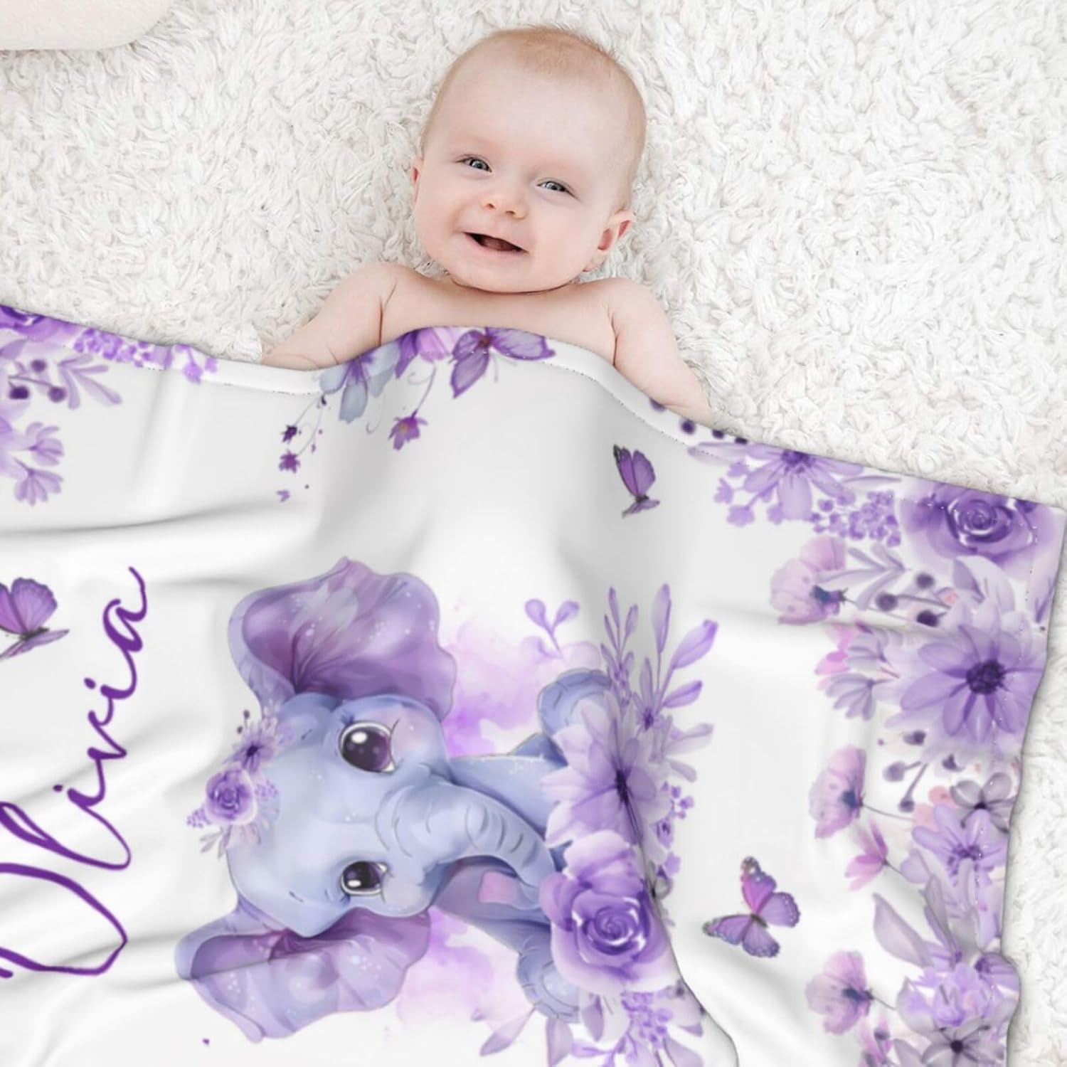 Personalized Baby Blanket with Name for Girls