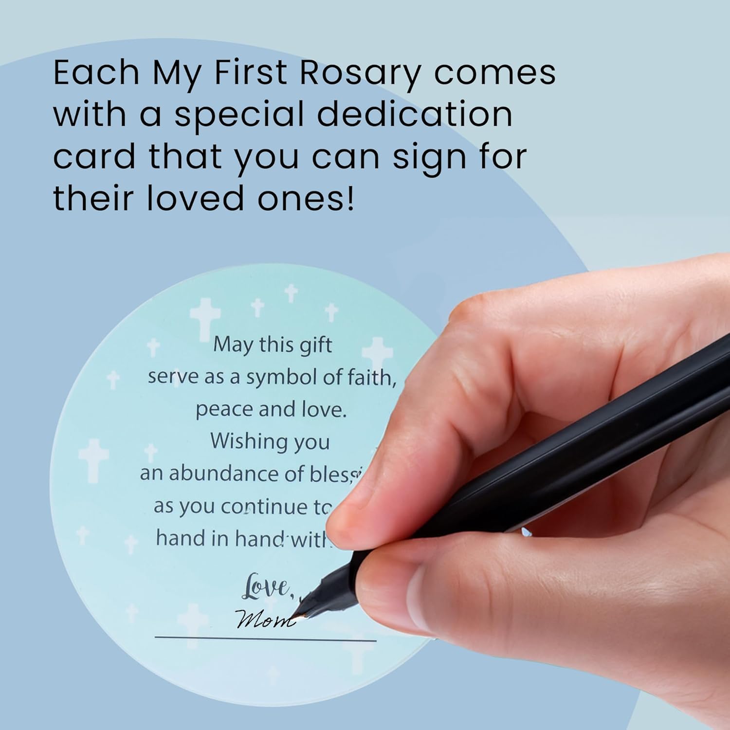 Sweet Treasures Gift - Baptism Rosary for Boys with Ceramic Box and Card