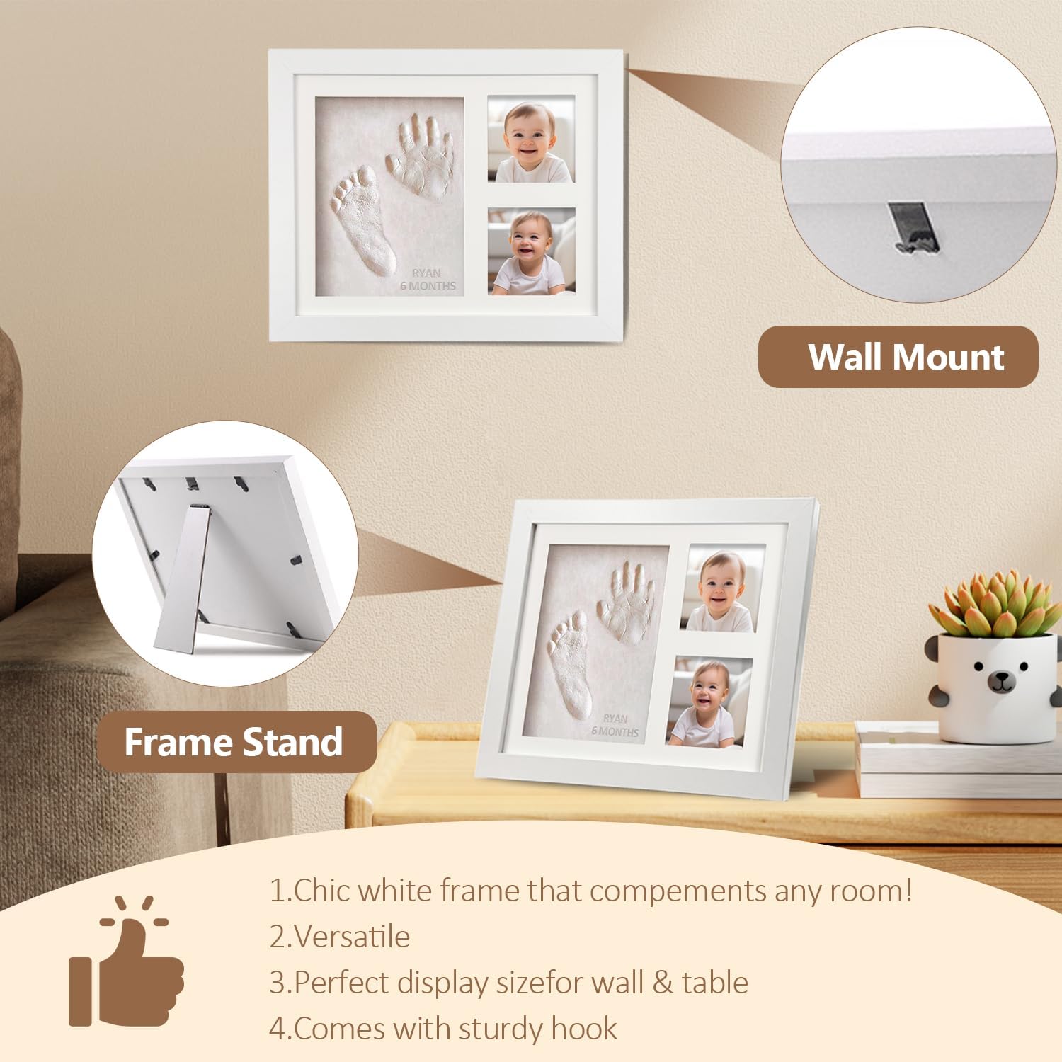 Aiacmea Inkless Baby Keepsake Frame Kit