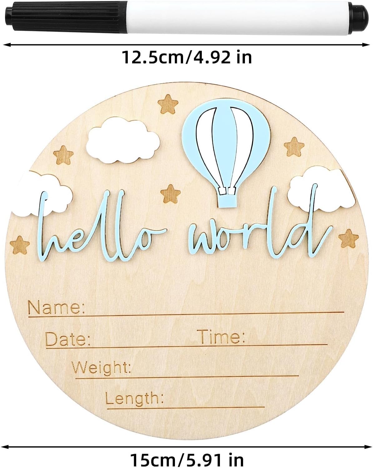 Gosknor Wooden Baby Welcome Sign with Pen