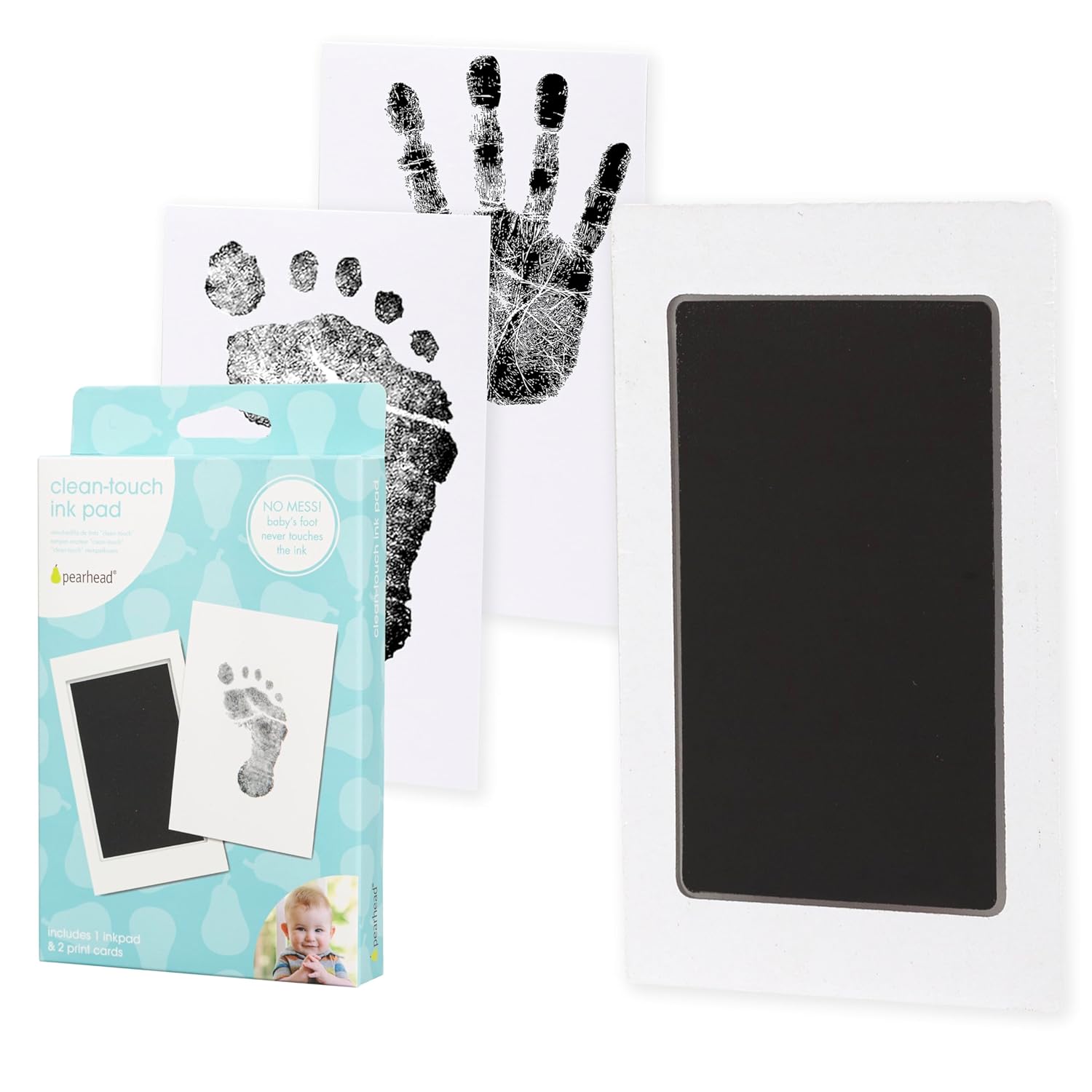Pearhead Newborn Baby Ink Pad Kit - Mess-Free Safe