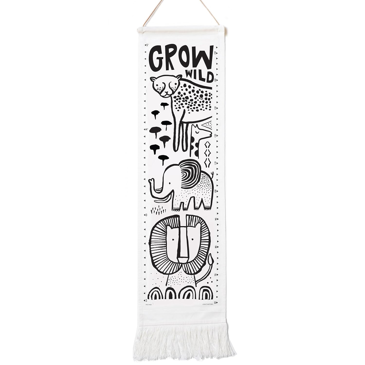 Wee Gallery Safari Canvas Growth Chart - 44x13 Inches 1