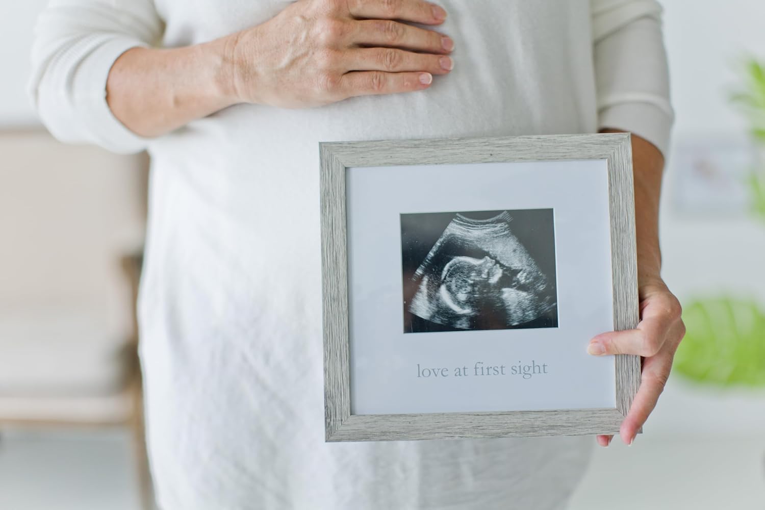 Kate Milo Rustic Sonogram Frame Love at First Sight Gender-Neutral Baby Keepsake