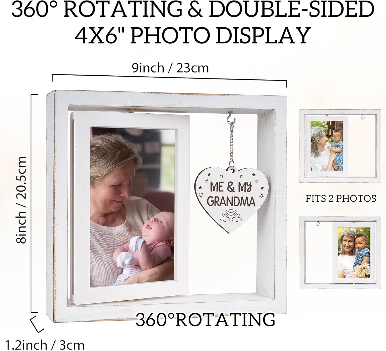 Me My Grandma Picture Frame - 4x6 Rotating Photo Frame