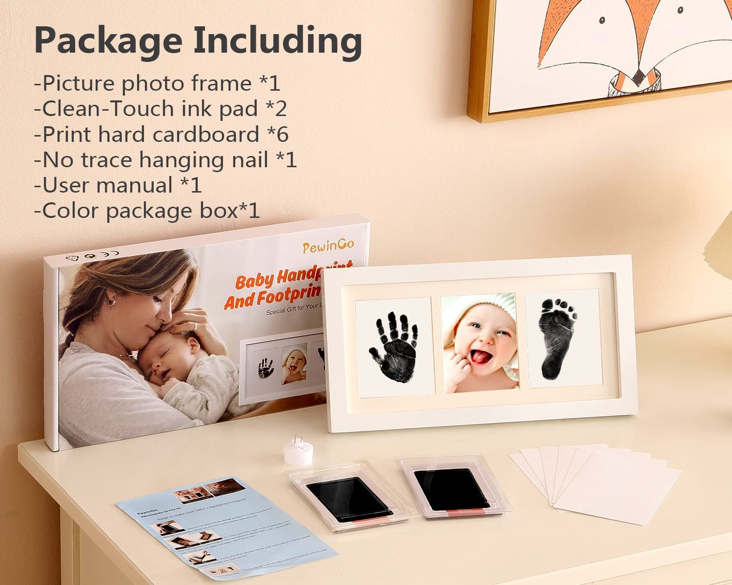PewinGo Baby Hand Footprint Kit with Frame