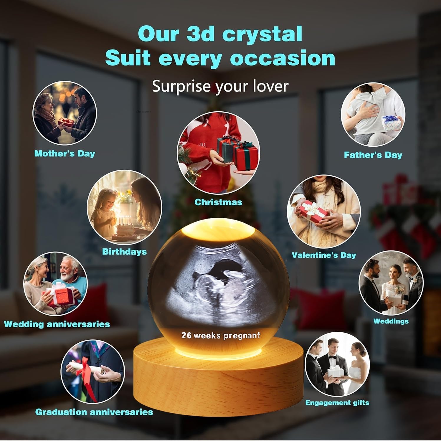 Custom Baby Ultrasound Crystal Ball with LED Light 1