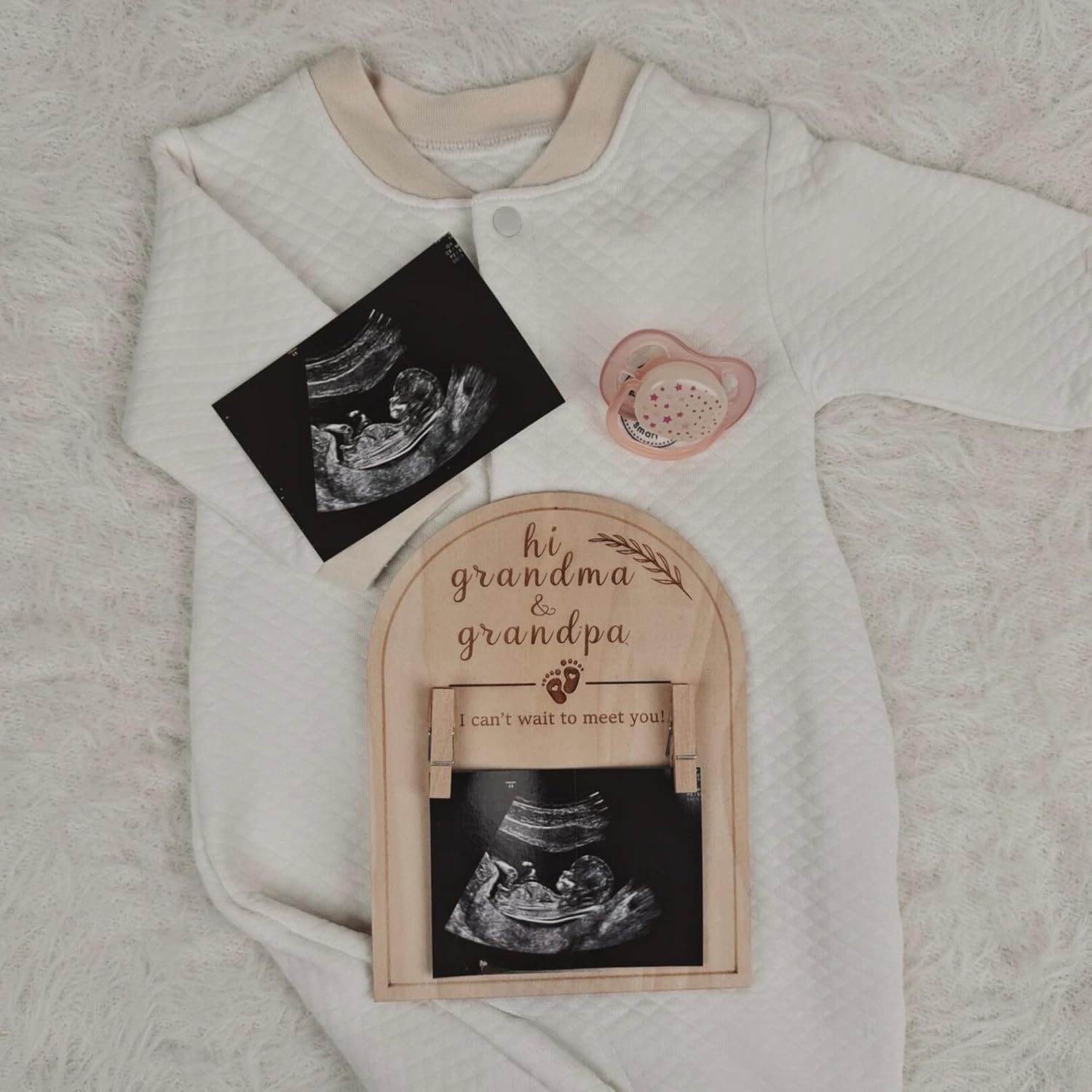 HONOCOOLS Baby Ultrasound Photo Frame - Pregnancy Reveal Keepsake for Grandparents