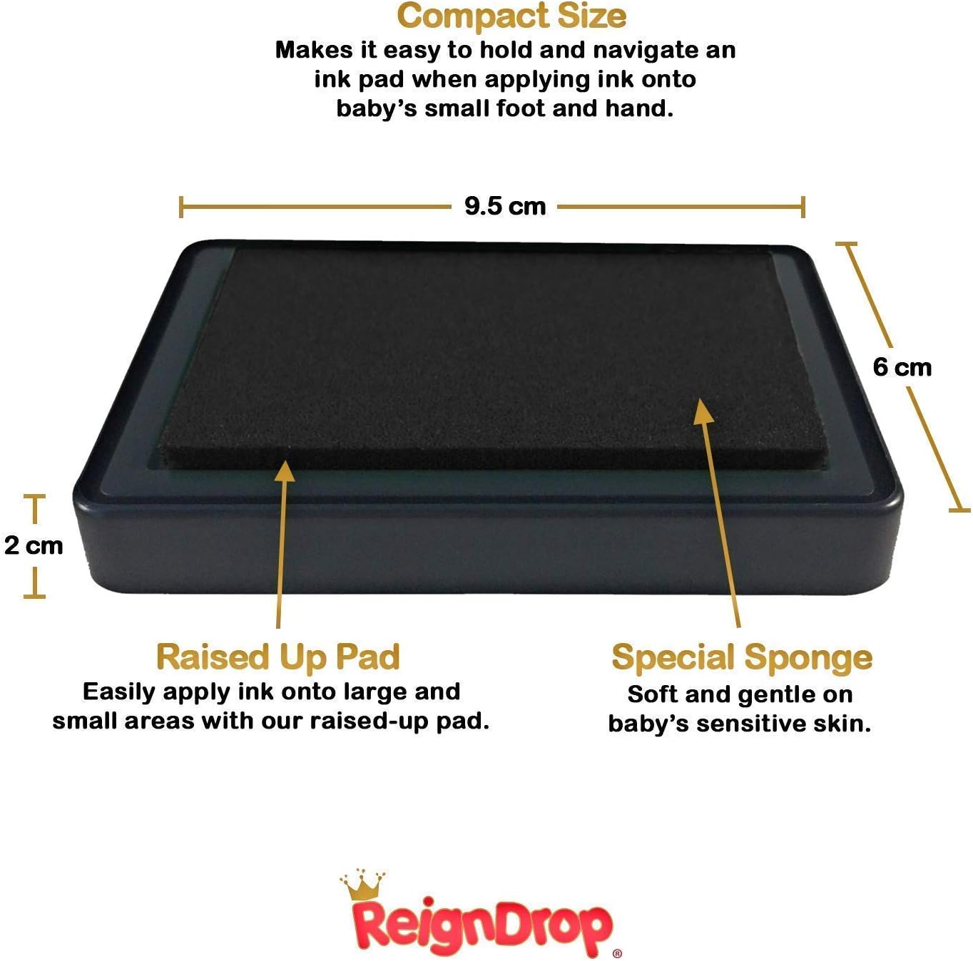 ReignDrop Ink Pad for Baby Footprint Handprint - Pink