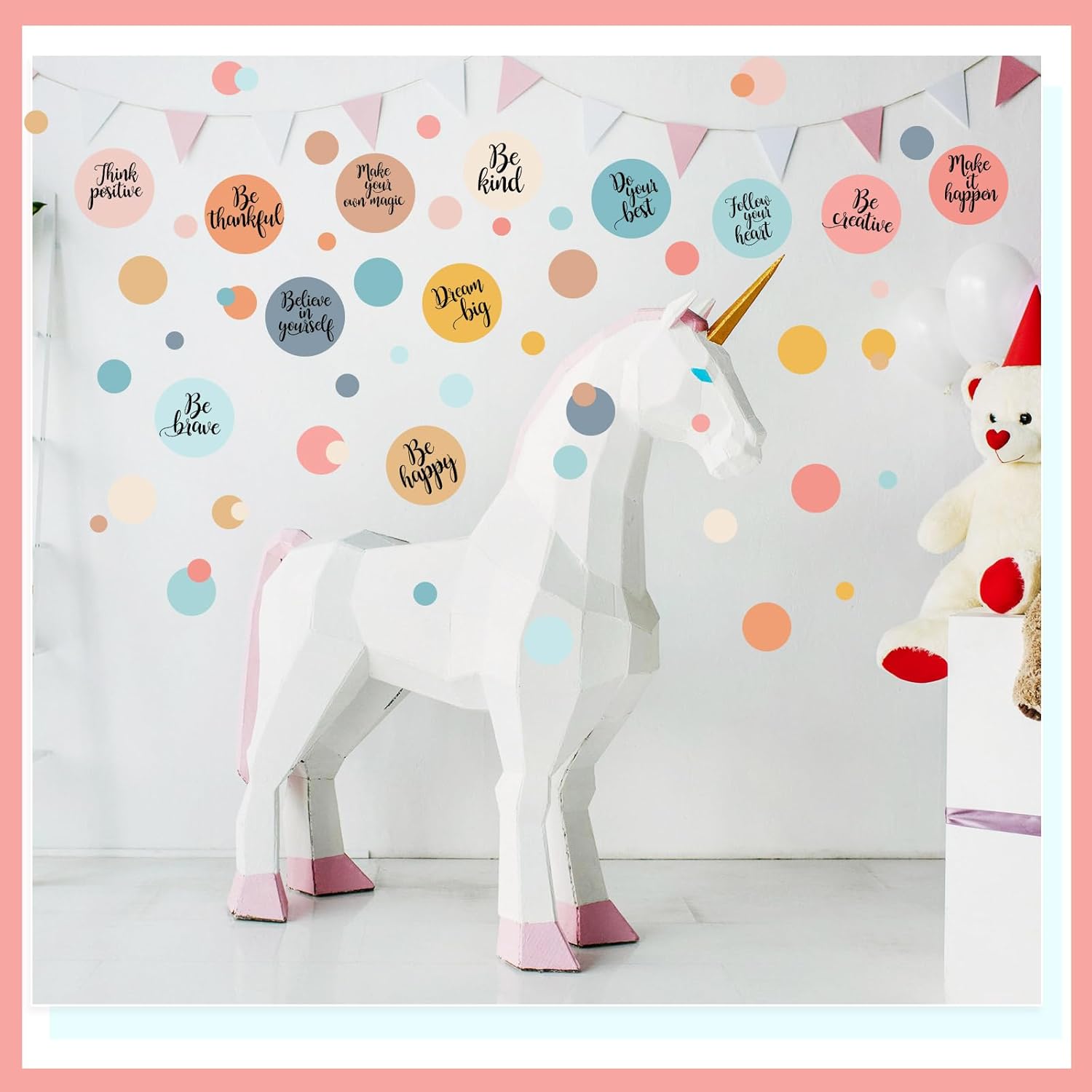TaoBary 288 Pcs Polka Dot Wall Sticker with Motivational Quotes