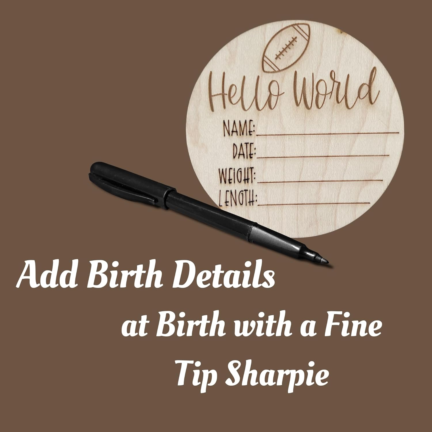 Wooden Monthly Milestone Cards 12 Months Set for Baby Growth Photos