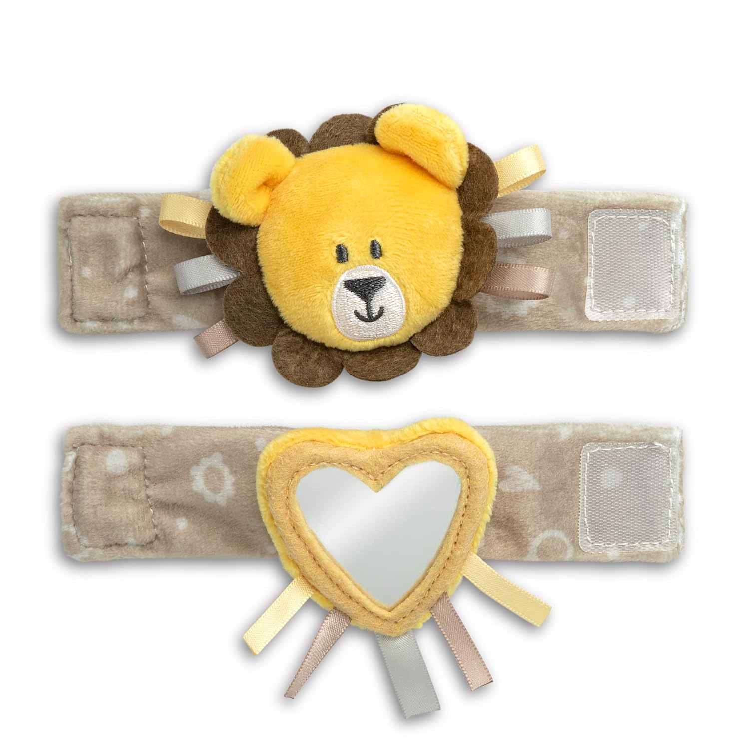 DEMDACO Lion Wrist Rattle and Mirror Activity Set 1