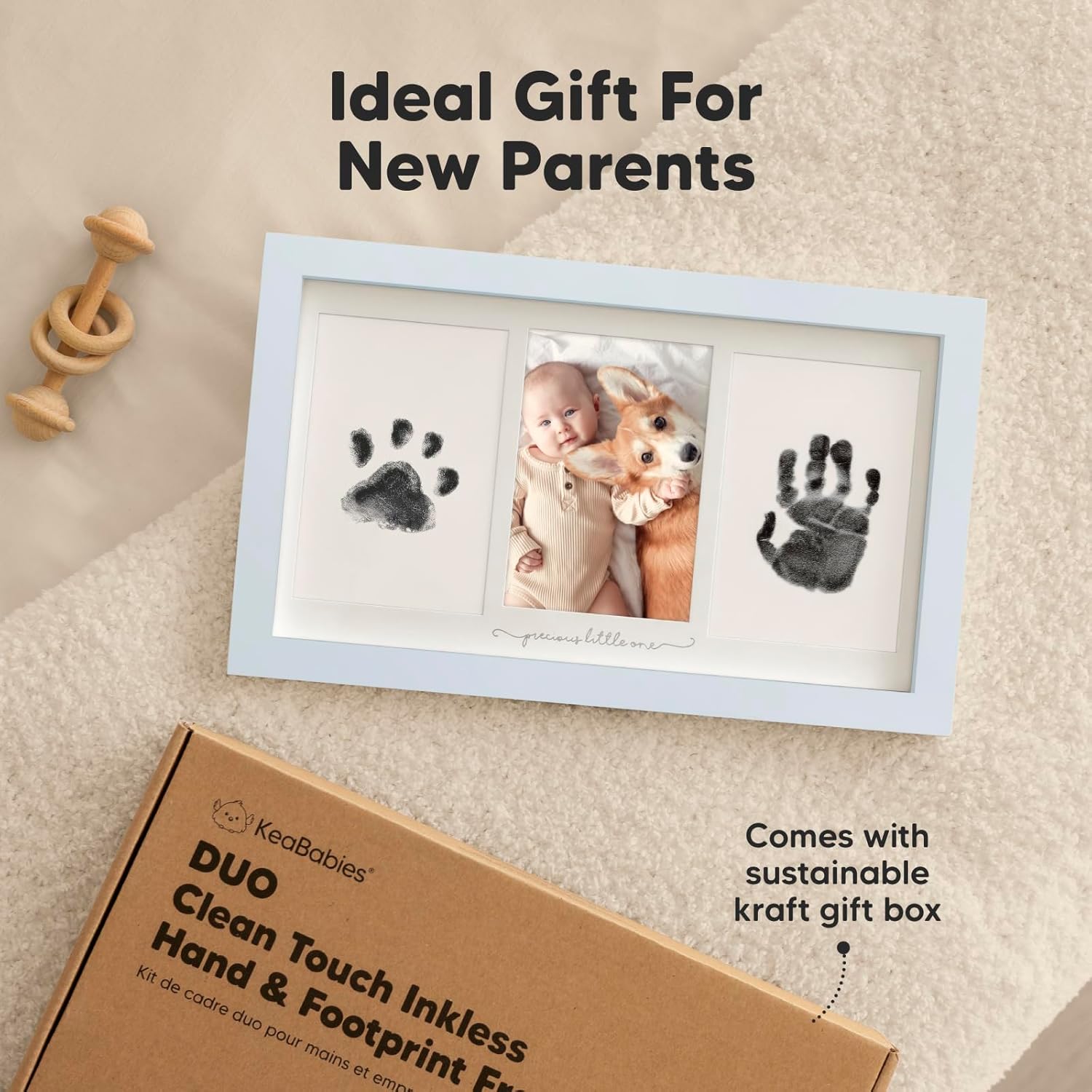 KeaBabies Inkless Hand Footprint Kit - Mist Blue